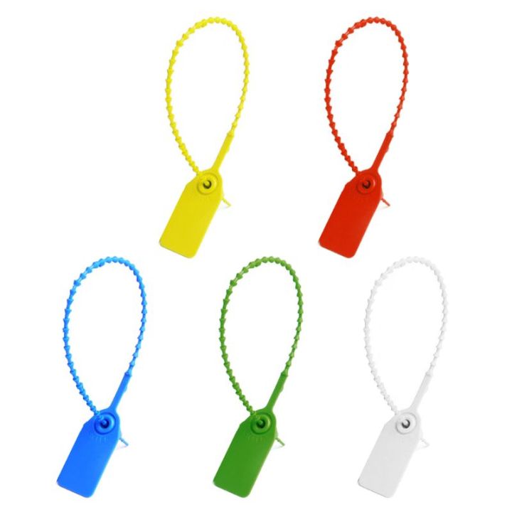100 Pcs Self-Locking Signage Plastic Tamper Security Seals Tags Safety Padlocks 250mm/9.84" Length