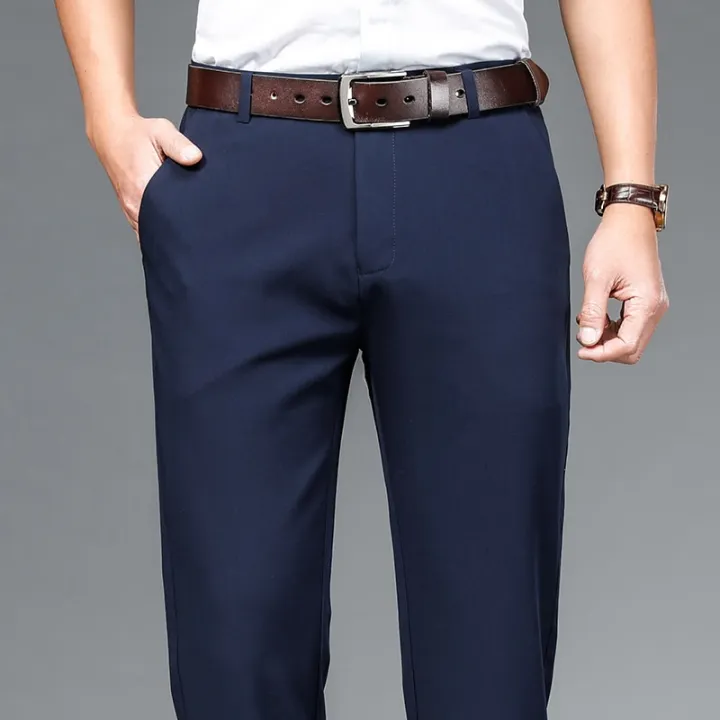 Spring%20Autumn%20Men's%20Casual%20Pants%20Classic%20Pure%20Color%20Loose%20Straight%20Business%20Office%20Daily%20Trousers%20Male%20Clothing%20Black%20Blue%20Green%20-%20Image%205
