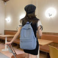 Casual large-capacity backpack ins style fashion girls Korean version solid color simple college student schoolbag travel backpack. 