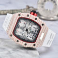 Hengbolong wood grain hollow men's watch new fashion business barrel quartz watch net red watch wholesale.