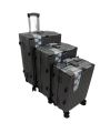 The Aluminum-Style Latch Luggage - Metallic Gunmetal Gray. 