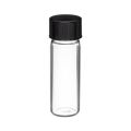 Clear Glass Vial 4 ml with Black Phenolic Cap. 