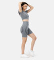 Leafletic Women’s Seamless Activewear Set | Ultra Comfort Gym Wear for Women | Workout Outfit & Shorts with Top | Two-Piece Sportswear | Yoga & Training Outfit.