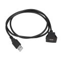 Car Dash board Flush Mount USB Male to Female Socket Extension Panel Cable 1M. 