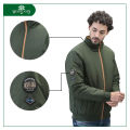 WOODLAND Men Olive/Mustrad Full Zipper Reversible Jacket.