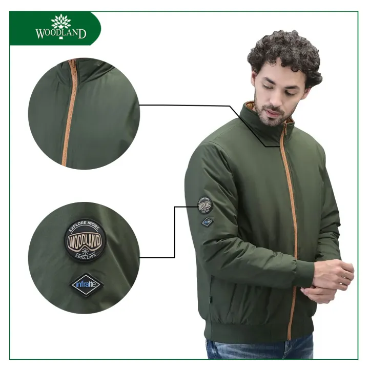 WOODLAND%20Men%20Olive/Mustrad%20Full%20Zipper%20Reversible%20Jacket%20-%20Image%204