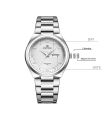 NAVIFORCE NF8030 Original Fashion Business Date Quartz Waterproof Military Stainless Steel Men’s Wrist Watch. 