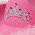 Western Cowboy Caps Pink Cowgirl Hat for Women Girl Tiara Cowgirl Hat Holiday Costume Party Hat Feather Edge Fedora Cap.