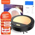 Intelligence Robot Vacuum Cleaner USB Charging Wireless Sweeping Aspirador Robot Multifunctional Sweeping Robot Dust Removal-White Gold. 