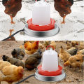 Qiunery Chicken Water Heater With Thermostat, 5.2 Ft Power Cord 48W Stainless Steel Poultry Waterer Heated Base For 1,2,5 Gallon Barrels Chicken Drinker. 