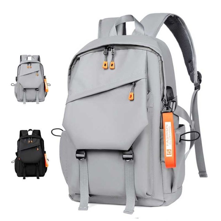 Men's Waterproof Backpack Simple Solid Urban Man USB Backpacks for Men Lightweight Commuter Laptop Backpack Trend School Bag