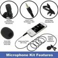 3.5mm Jack Microphone Tie Clip-on Lapel Mikrofon Microfono Mic for Mobile Phone. 