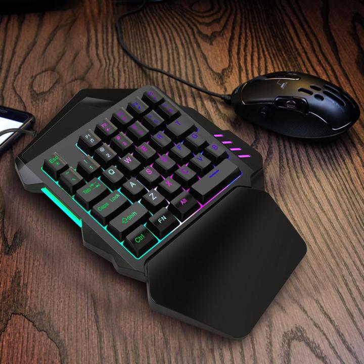 Single Hand Computer Keyboard HXSJ Mechanical Single Hand Gaming Keyboard 35 Keys Single Hand Keypad ...