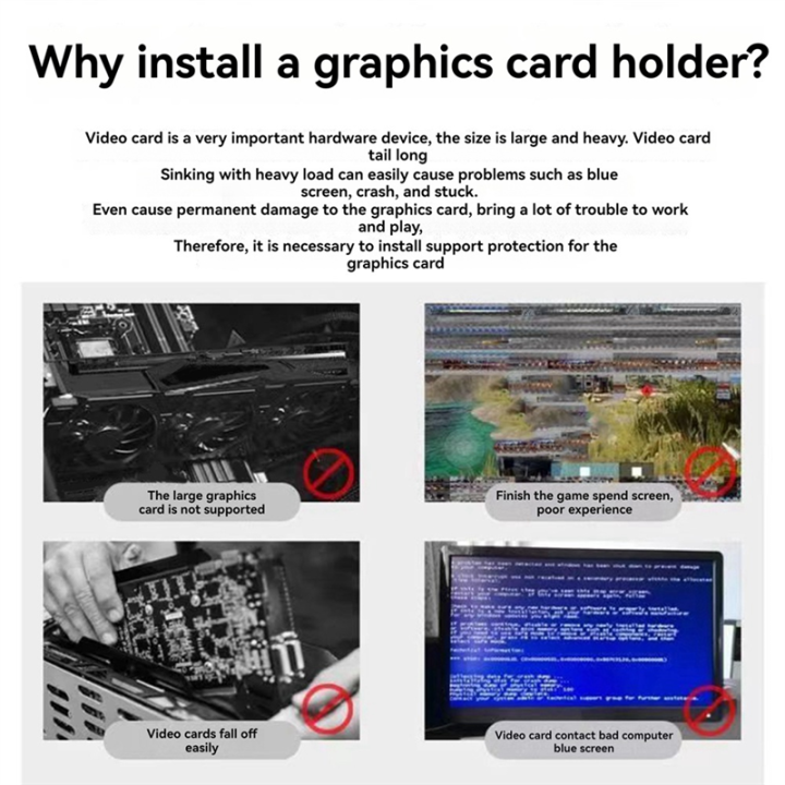 GPU%20Support%20Frame%20Adjustable%20GPU%20Brace%20Prevent%20Sagging%20Video%20Card%20Support%20Bracket%20for%20Chassis%2012cm%20Fan%20Position%20Black%20-%20Image%204