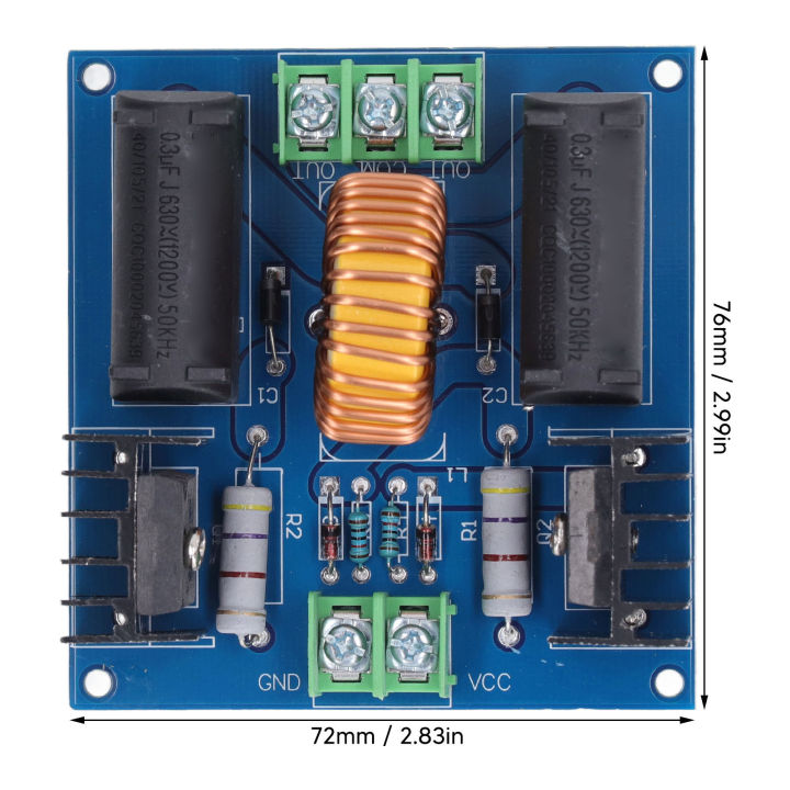 Induction Heating Board, DC 12-30V Reliable Performance ZVS Driver Module ABS for Industry