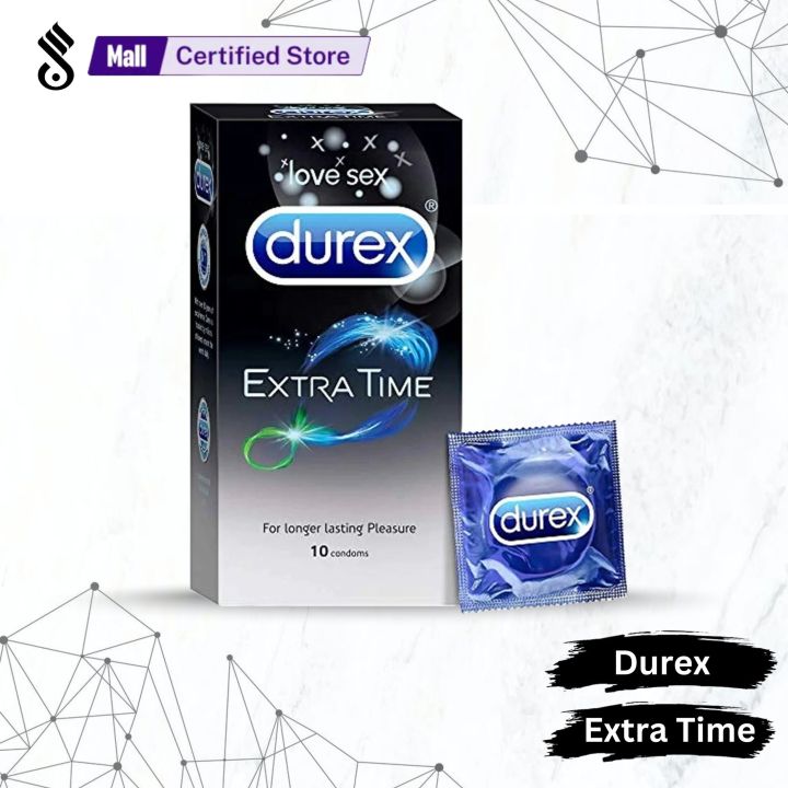 Durex Extra Time Condom For Longer Lasting Pleasure - Large Single Pack 10pcs Condoms