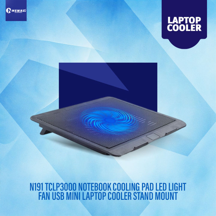 Laptop Cooler N191 TCLP3000 Notebook Cooling Pad LED Light Fan USB Mini Laptop Cooler Stand Mount