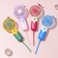 GC Handheld Mini Fan, USB Rechargeable Small Pocket Fan With Hanging Rope, Phone Holder Base, Portable Fan For Travel, Summer, Concerts, Lash.