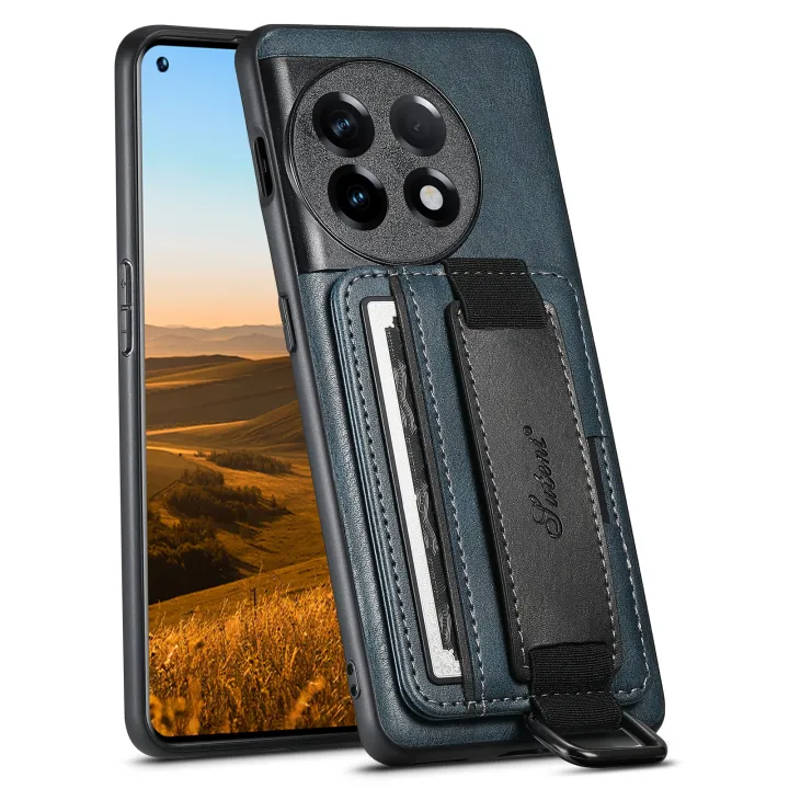 (New)For%20OnePlus%2011%205G%20Suteni%20H13%20Card%20Wallet%20Wrist%20Strap%20Holder%20PU%20Phone%20Case%20-%20Image%202