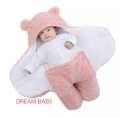 Extra Soft Cute Newborn Baby Boy Blanket Lambswool Plush Unisex Baby Swaddle Wrap Jumpsuits Sleeping Bags. 