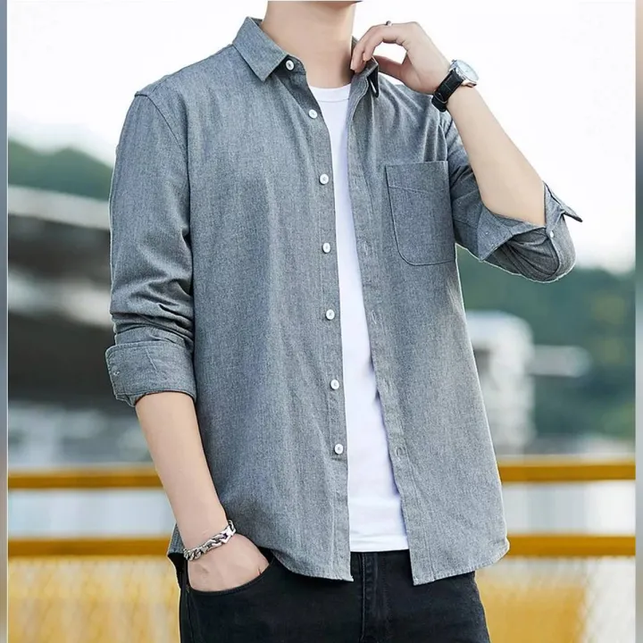 New%20Stylish%20Trendy%20Cotton%20Oxford%20Long%20Sleeve%20Formal%20Shirt%20For%20Men%20-%20Image%207