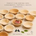2.5 Inch, 1Oz Disposable Palm Leaf Round Mini Dip Bowls - (100, 25, 10 Pcs)Pack, Eco-Friendly & Compostable Like Bamboo, Perfect for Dips, Soy Sauce, BBQ, Oil Dipping & Finger Foods. 
