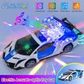 Hellokimi Electric Toy Car 360°Rotation P o lic e Car Vehicle with LED Light Music Dancing Deformation Rotating Car Light Music Dancing Deformation Rotating Car Automatic Lifting Door Universal P o li ce Cars Educational Toy Gifts For Kids.
