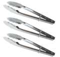 3 Pcs Set Stainless Steel Food Tong Long Food Tongs for BBQ Buffet Bread Ice Salad Cooking. 
