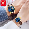 OLEV Fashion Couple Watches Double Calendar Simple Waterproof Men and Women Wristwatch  - 6898（2 Pcs ）. 