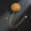 Twisted Flower Ball with Chain Brooch – Stylish Suit & Dress Accessory for Men & Women.