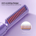 HEGRUS 2 in 1 Mini Straight Hair Comb Straightening Curling Brush Fast Heating Negative Ion Wireless Hair Straightener Gift Metal Ceramic Heating Element Styling Tools Women. 