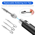 Cordless Soldering Iron Kit USB Rechargeable Portable Cordless Soldering Iron with 3PCS Soldering Tips Soldering Iron. 