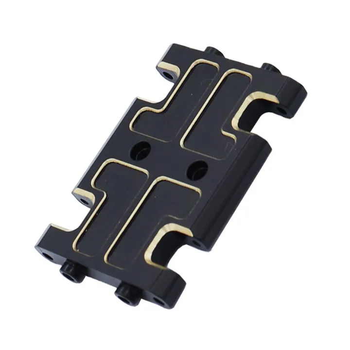 GC Mid Gear Box Skid Plate All Brass Black Coating Gear Box Bottom Plate Compatible For Axial 1/24 Ax24 Car Truck Metal Upgrade Parts
