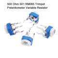 5Pcs RM065 RM-065 VR 500 Ohm 501 Trimmer Trim Pot 500 Ohm 501 Trimpot Potentiometer Variable Resistor Top Adjustment Single Turn 6mm V/R Breadboard Friendly. 