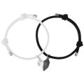 【beauty code store】2Pcs/Set Love Heart Magnetic Couple Bracelets Matching Friendship Rope Kit Jewelry Valentine's Day Gift. 