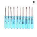 10pcs Plastic Handle Stubby Mini Pocket Cross Flathead Screwdriver Tool Encounter. 