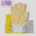 (3 Pair ) Black Dotted Hand Gloves For Construction, Industrial, Wellding, Kitchen, household work, Gardening Work, Materials handling. 