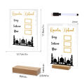 Wooden Ramadan Calendar Reusable Board Base Table Ornament Mubarak Eid Advent Day Countdown Gifts with Pen. 