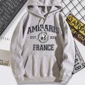 Spring and Autumn Women's Fashion Lettered Printed Back Bag Collar Fleece Loose Hooded Sweatshirt AliExpress Amazon. 