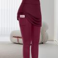 2-piece Workout Leggings Yoga Leggings Women Skirt Pants Workout Leggings Fashion Casual Running Fitness Pants Skirt. 