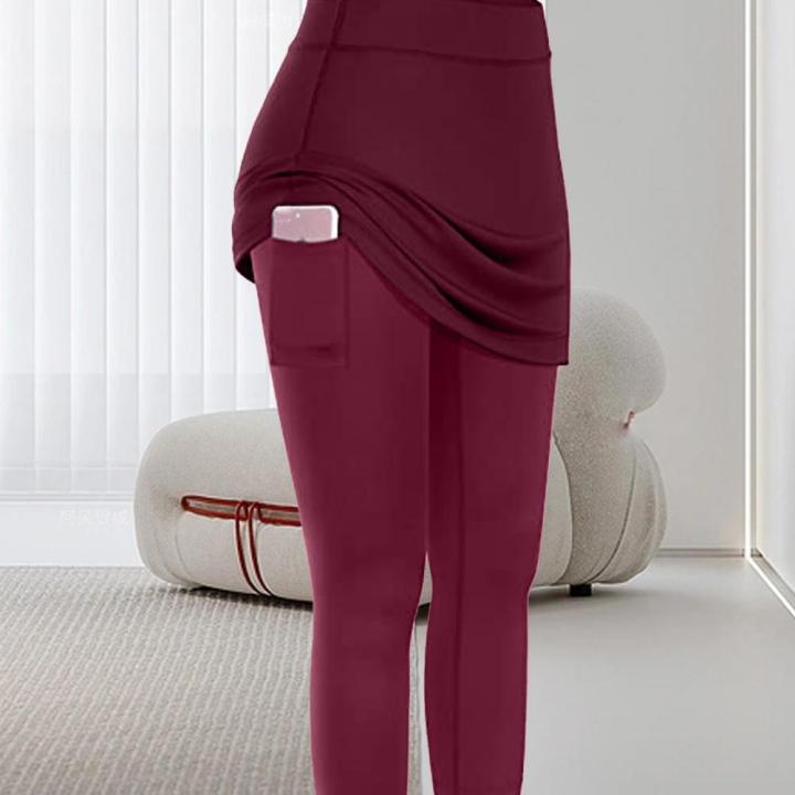 2-piece%20Workout%20Leggings%20Yoga%20Leggings%20Women%20Skirt%20Pants%20Workout%20Leggings%20Fashion%20Casual%20Running%20Fitness%20Pants%20Skirt%20-%20Image%202