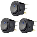 3Pc 12V 20A Rocker Toggle LED Switch Blue Light SPST On-Off Control for Boats Cars Racing Cars Off-Road Vehicles Heavy Trucks RVs ATVs and Anything That Uses a 12 Volt Power. 