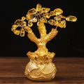 1pc Chinese Yuanbao Money Fortune Tree Wealth Luck Ornaments Small Feng Shui Crystal Gem Money Tree Lucky Trees Decoration.