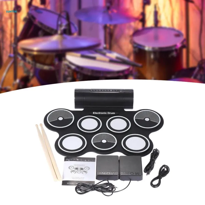 Electronic%20Drum%20Pad%20Compact%20for%20Kids%20with%20Headphone%20Jack%20Tabletop%20Drum%20Set%20-%20Image%202
