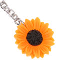 1pc Stainless Steel Keychain Sunflower Key Rings Woman Car Key Accessories. 