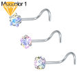 （New）3Pc Noe tud tar Heart tainle teel Cubic Zircon Noe Ring for Party. 