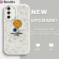 Jizetin for Samsung S21 FE 5G Back Cover Lovely Astronaut Lambskin Texture PU Leather Back For Girls Boys Soft Phone Case.