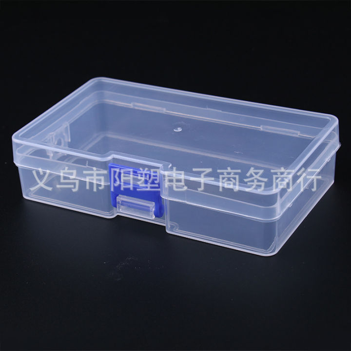 PP Transparent Plastic Lock Box Covered Desktop Finishing Box Small Accessories Jewelry Box Portable Parts Storage Box Box