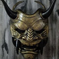 Japanese Ghost Hannya Halloween Masquerade Mask Prajna Half Face Masks Samurai.