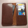 Long Leather Wallet (6 inch) For Mobile & Money with Credit Card Holder - Chocolate Color. 